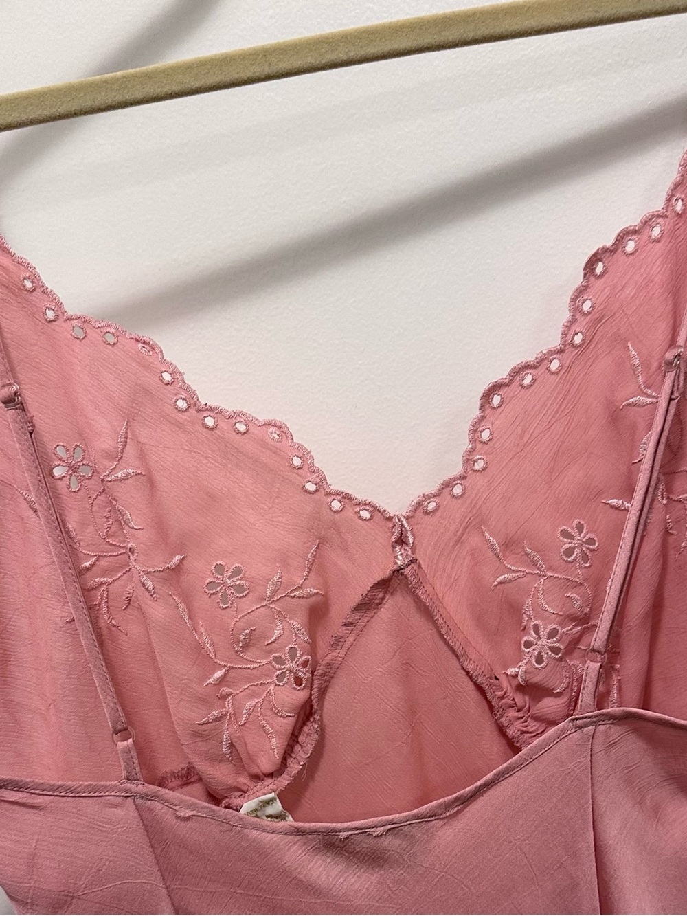 Vintage Victorias Secret Gold Label Pink Nightie Gown Maxi Slip Dress M Slit - Picture 8 of 10